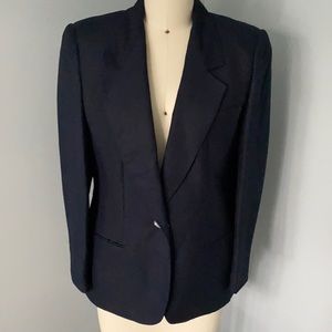 Vintage Navy Linen Blazer